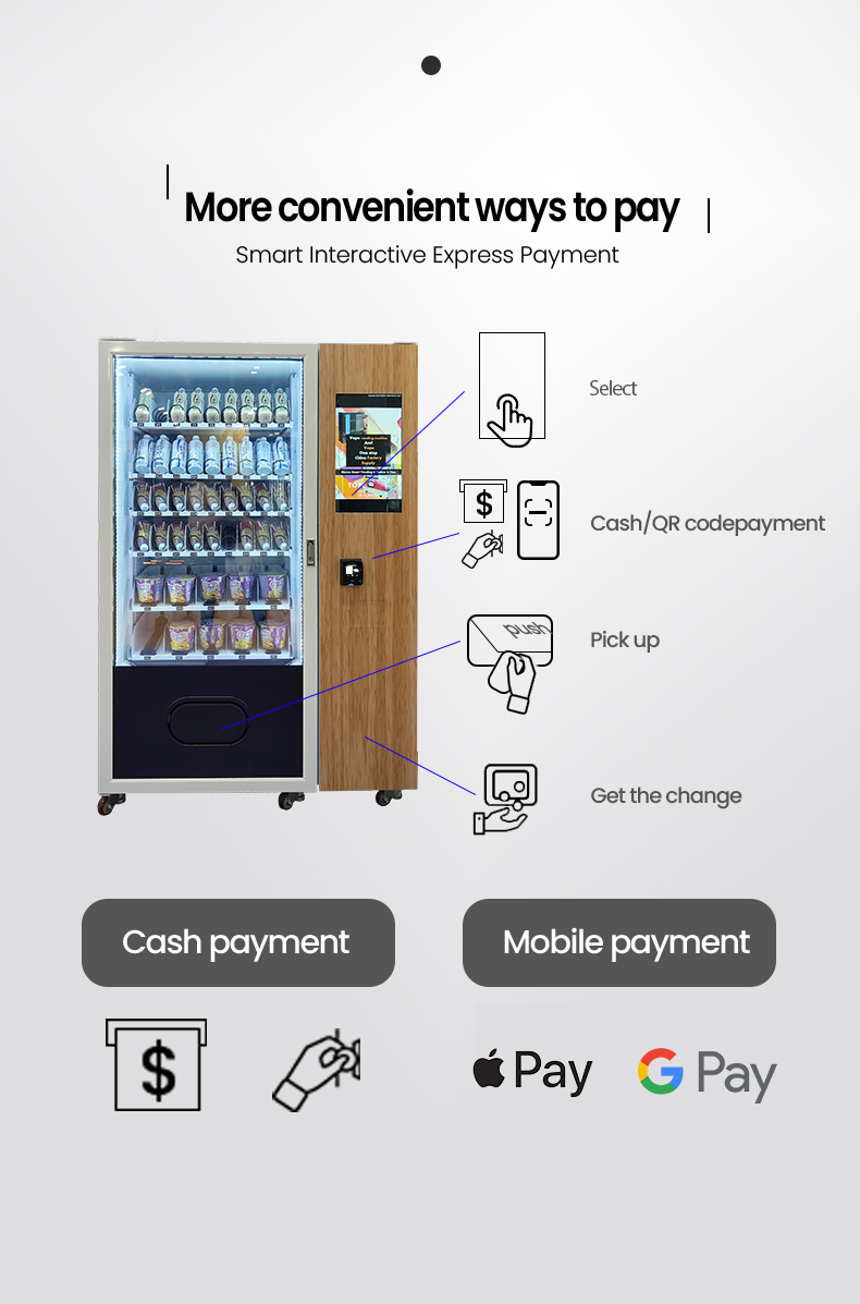 Fully Protection Outdoor Vending Machine with Housing for Snack Drink payment systems