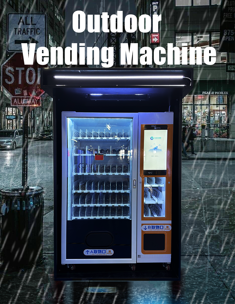 Fully Protection Outdoor Vending Machine with Housing for Snack Drink