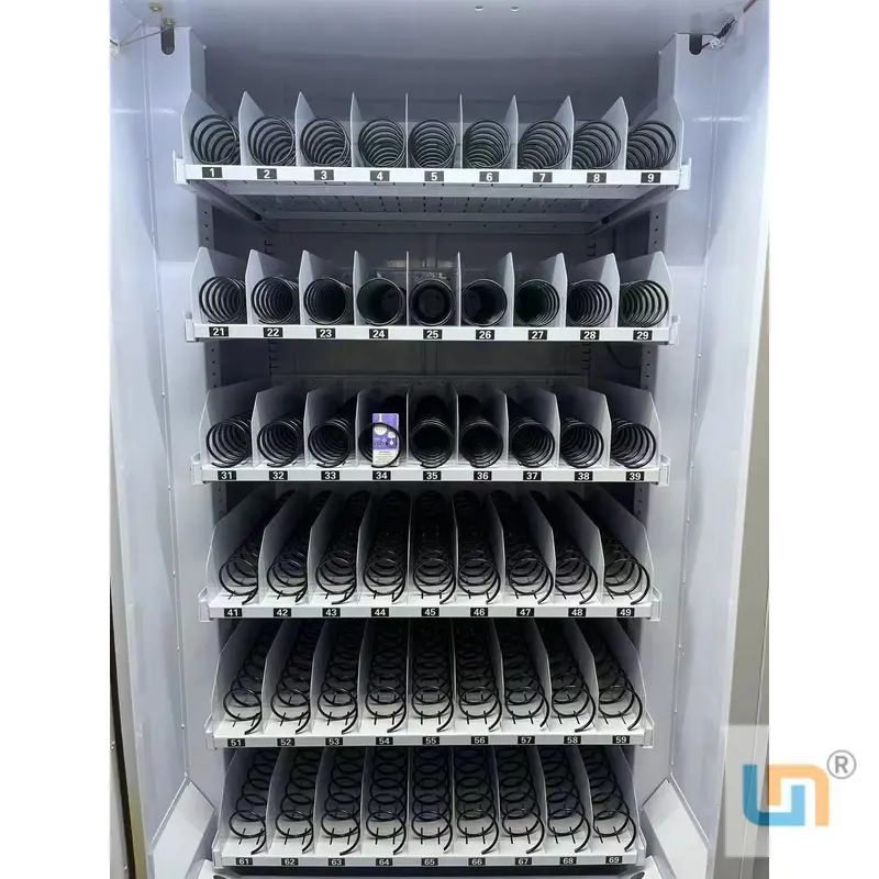Six shelves and 54 channels inside the WEIMI Vape vending machine