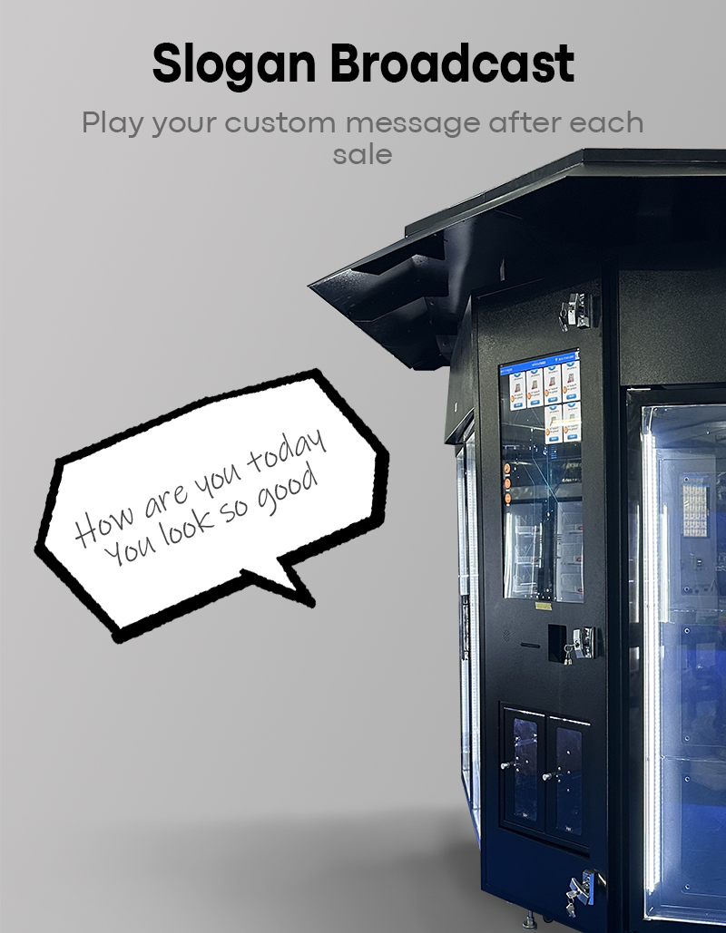 Outdoor Flower Vending Machine with Canopy Customized Lockers play your custom message after each sale
