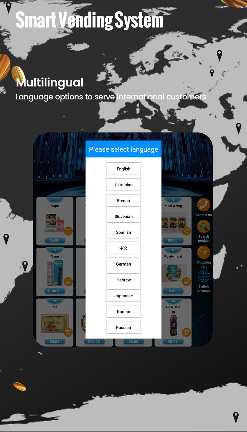 multilingual vending system for Mobile Phone Accessories Vending Machine for Phone Charger Phone Case Electronics