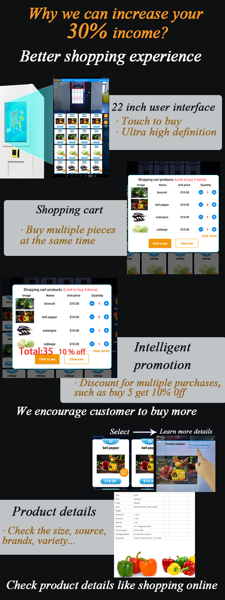 Fruits Vegetables Refrigeration Locker vending machine for sale frozen food unmanned retail store increase your 30% income, offer customer better shopping experience.