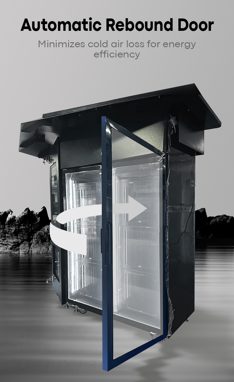 Outdoor Flower Vending Machine with Canopy Customized Lockers automatic rebound door minimizes cold air loss for energy efficiency