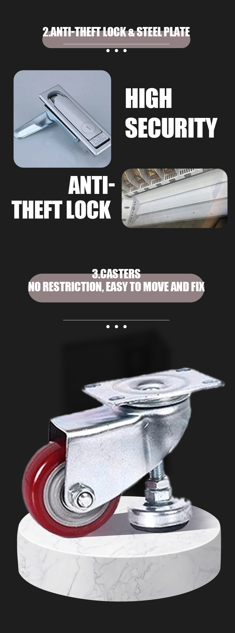 Outdoor Full-touchscreen Vending Machine with Canopy high security with anti-theft lock