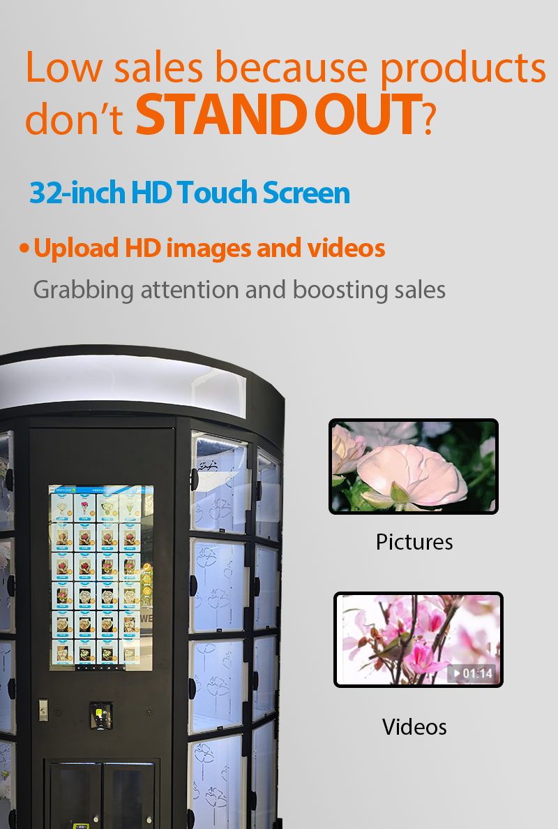 WEIMI Smart Flower Vending Machine with Cooling System for Sale with Multimedia Screen