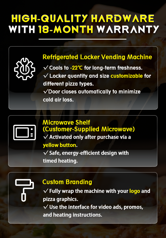 Pizza Dispenser Machine with Microwave for Heating