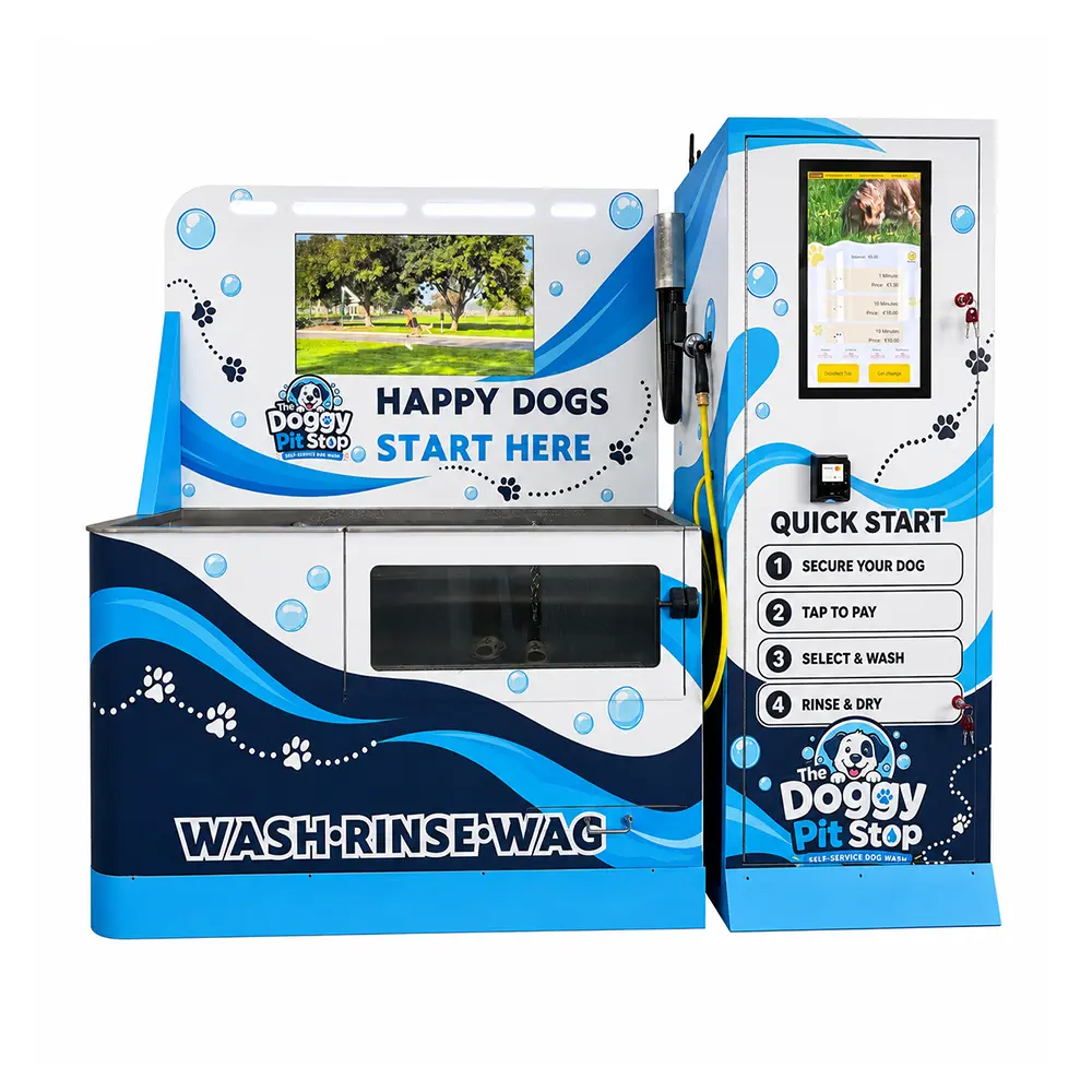 Remote management dashboard for self service dog wash machines
