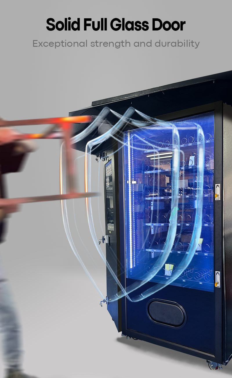 Weatherproof Outdoor Combo Vending Machine for Snacks Cold Drinks solid full glass door exceptional strength and durability
