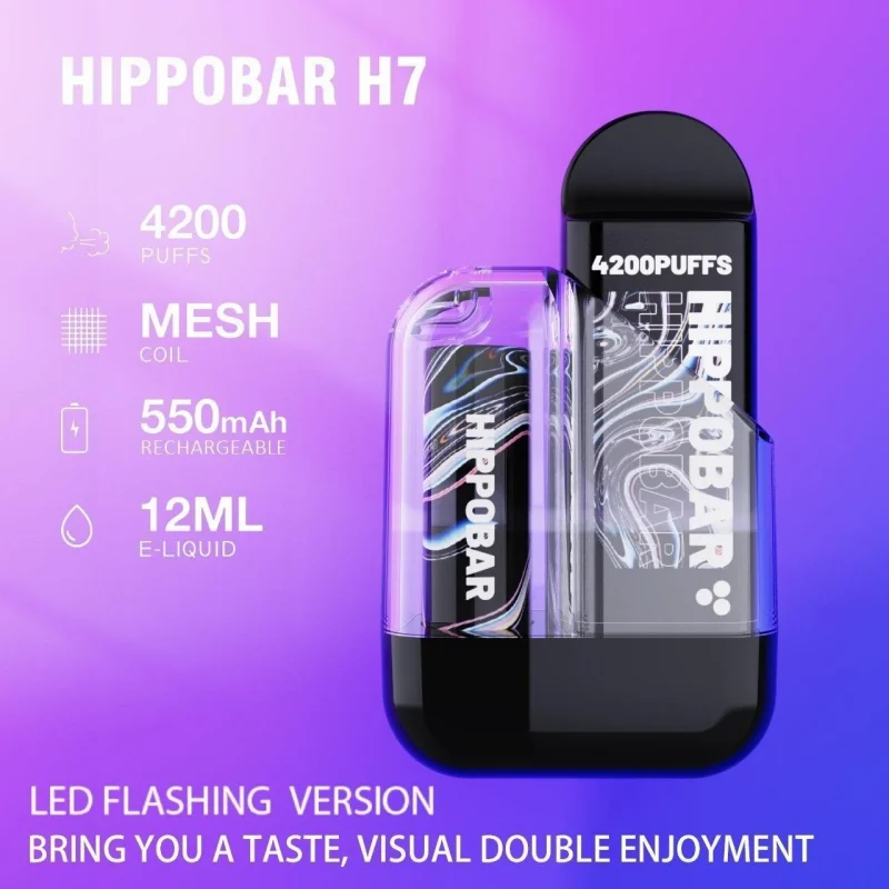WEIMI H7 Replaceable Rechargeable Vape 4200 PUFFS with LED Light Prefilled Pod Kit for wholesale specification