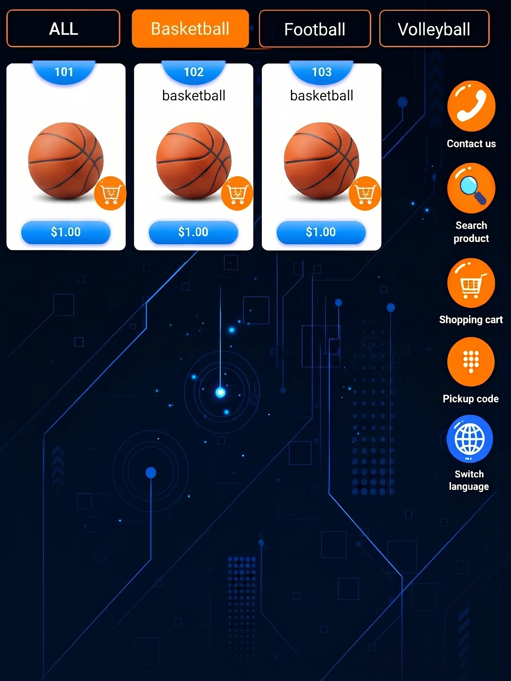 |Product category settings for basketballs, soccer balls and volleyballs