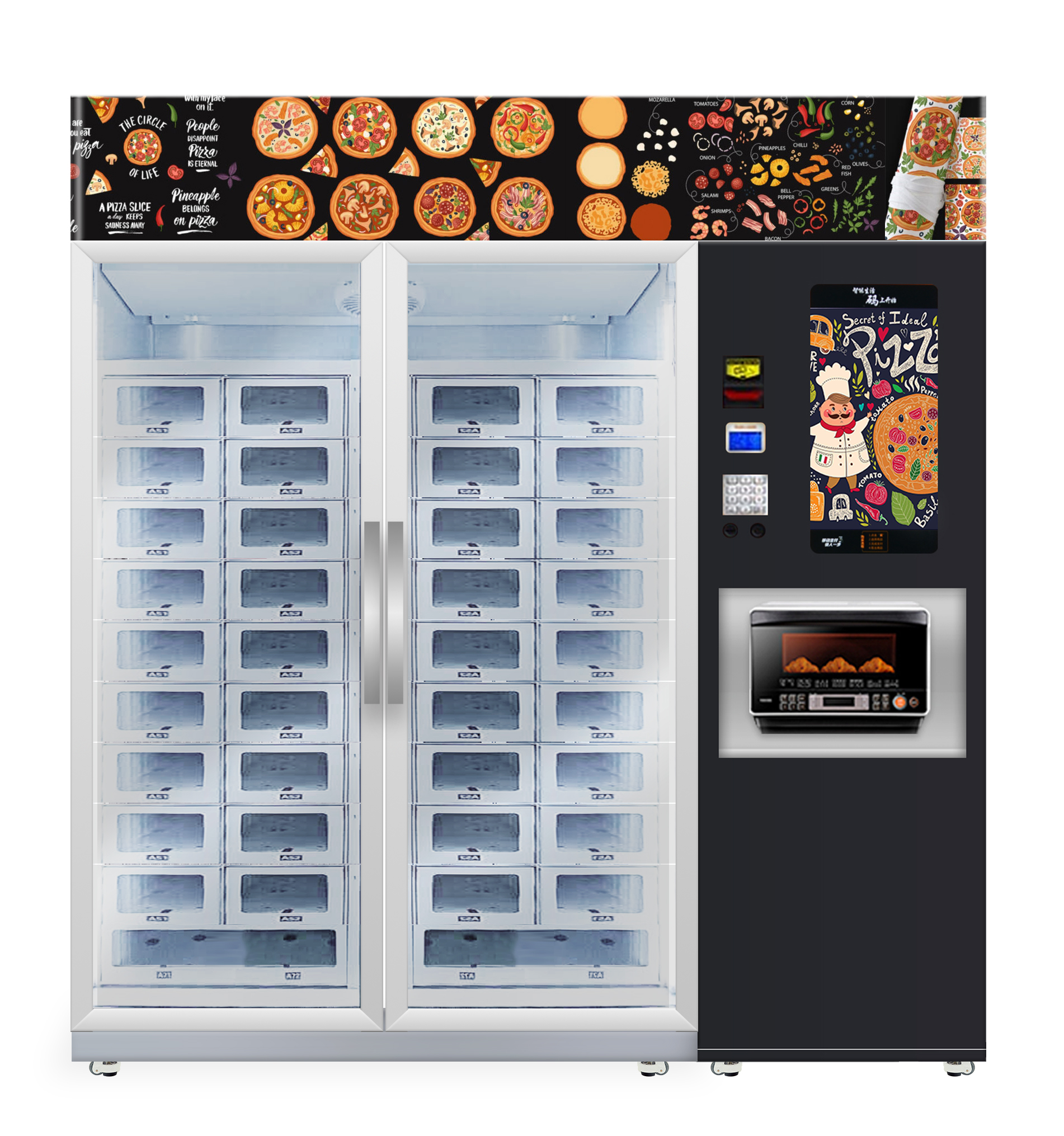 cooling locker selling pizza or bread
