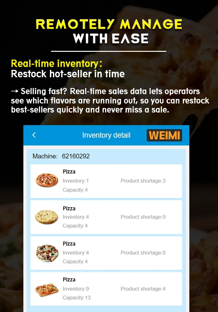Pizza Dispenser Machine with Microwave for Heating