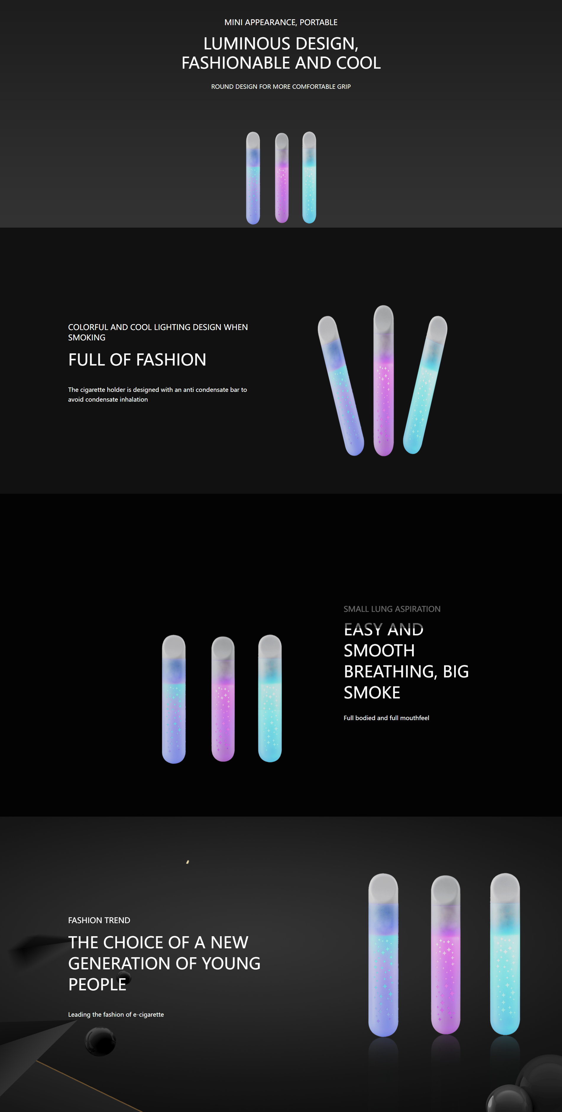 WEIMI Disposable Luminous Vape Pen with LED Light 350 puffs