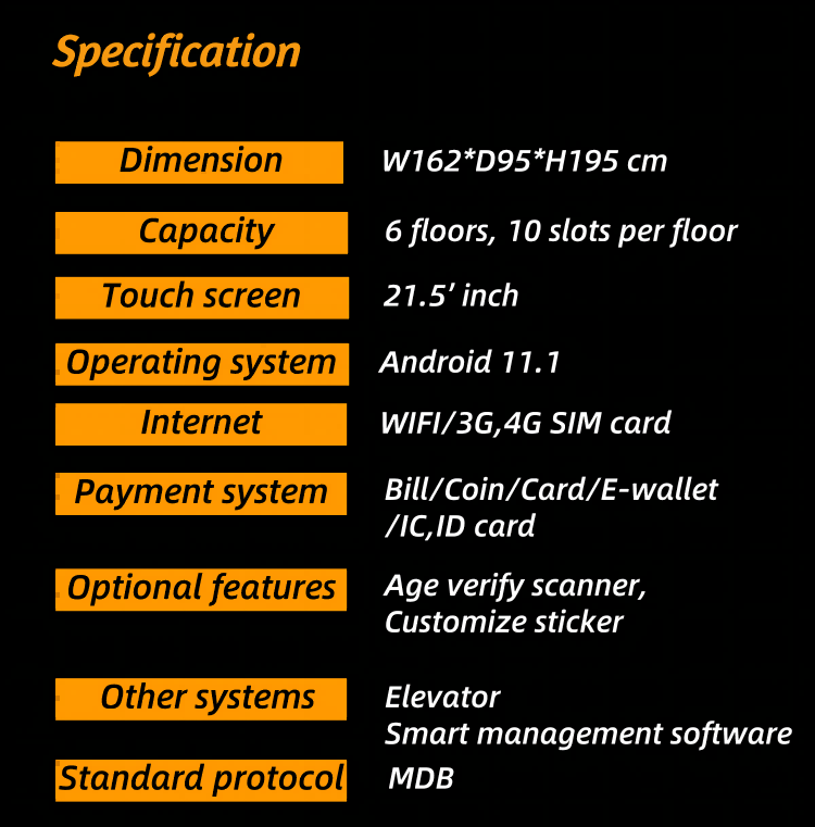 specification of Medicine Vending Machine 24-hour pharmacy for OTC medicines