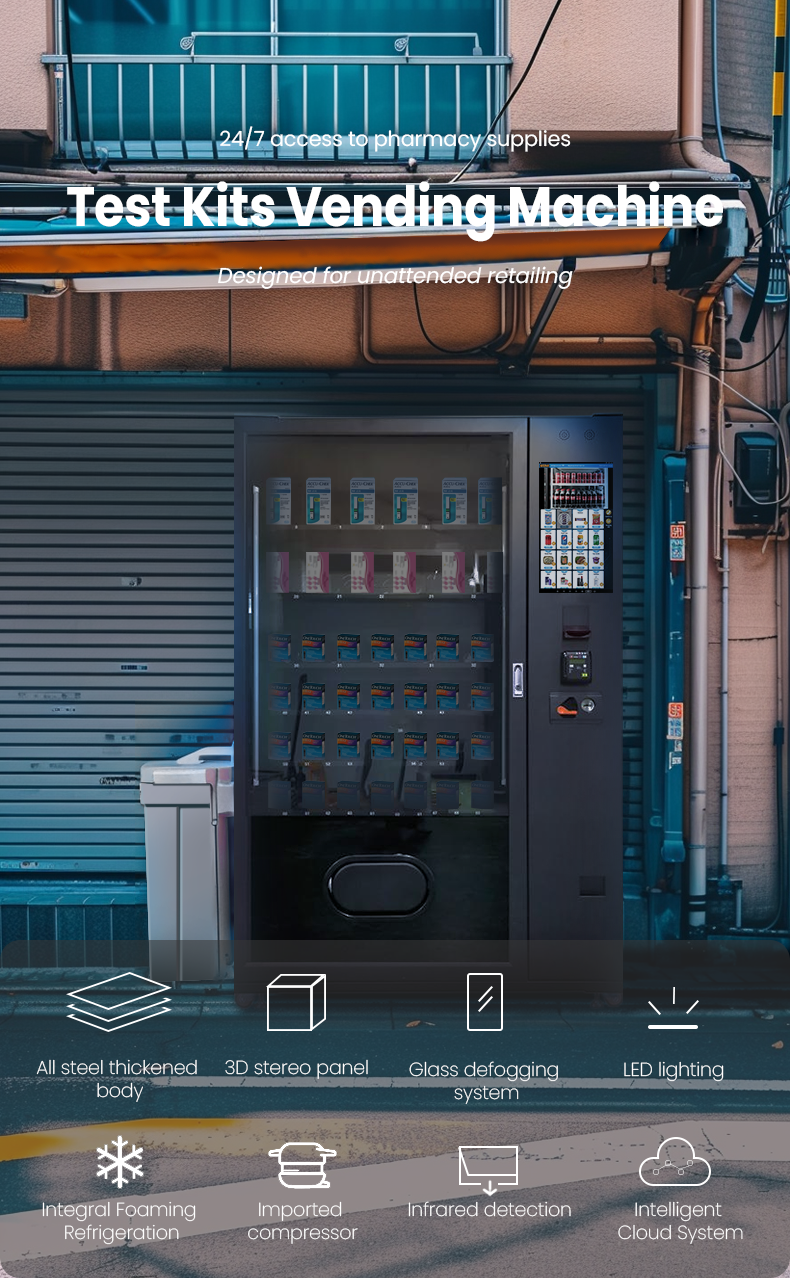 Self-test Kits Vending Machine with ID Authenticator for Covid Test Sexual Health Testing