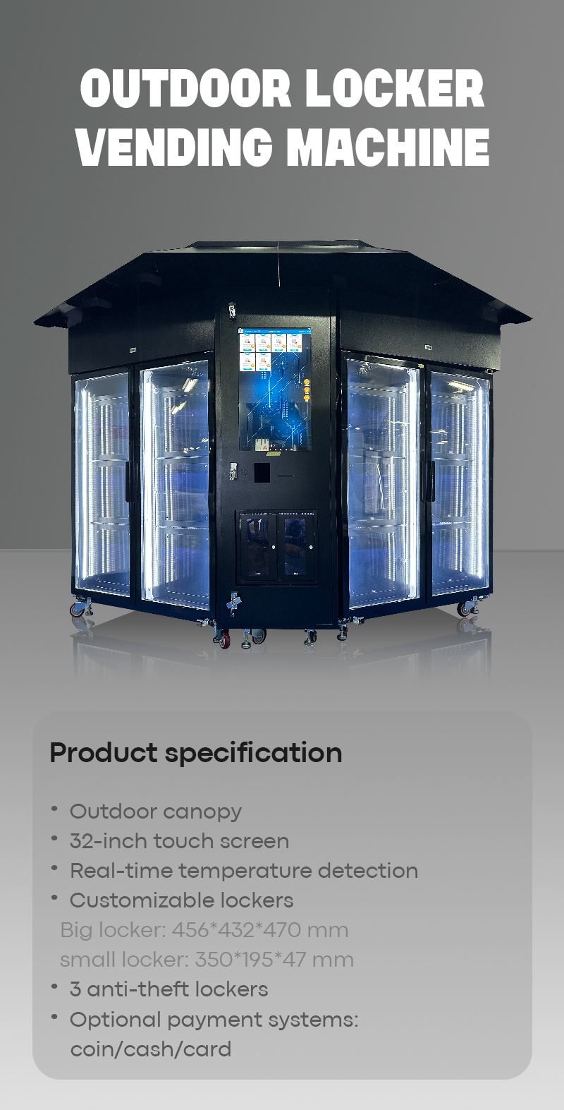 Outdoor Flower Vending Machine with Canopy