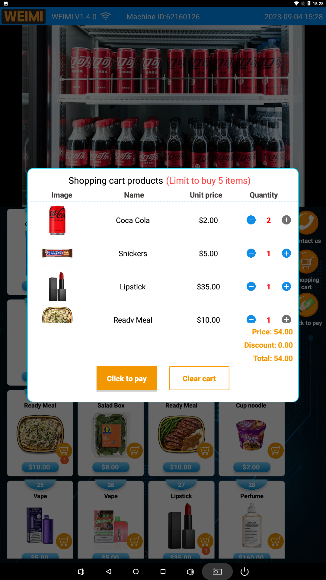 WEIMI Smart Vending at VendItalia - The Vending Expo shopping cart increase vending sales