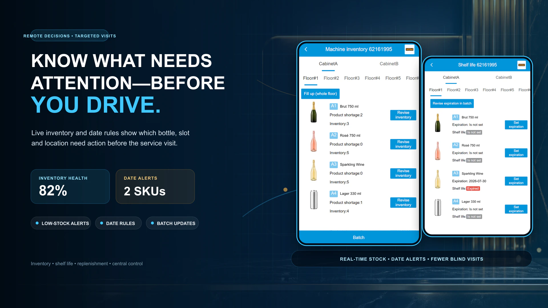 alcohol vending machine with remote management system