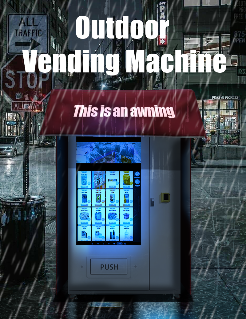 Outdoor Full-touchscreen Vending Machine with Canopy