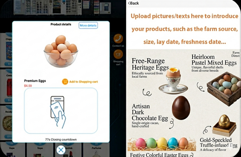 WEIMI Egg Locker Vending Machine with product details checking