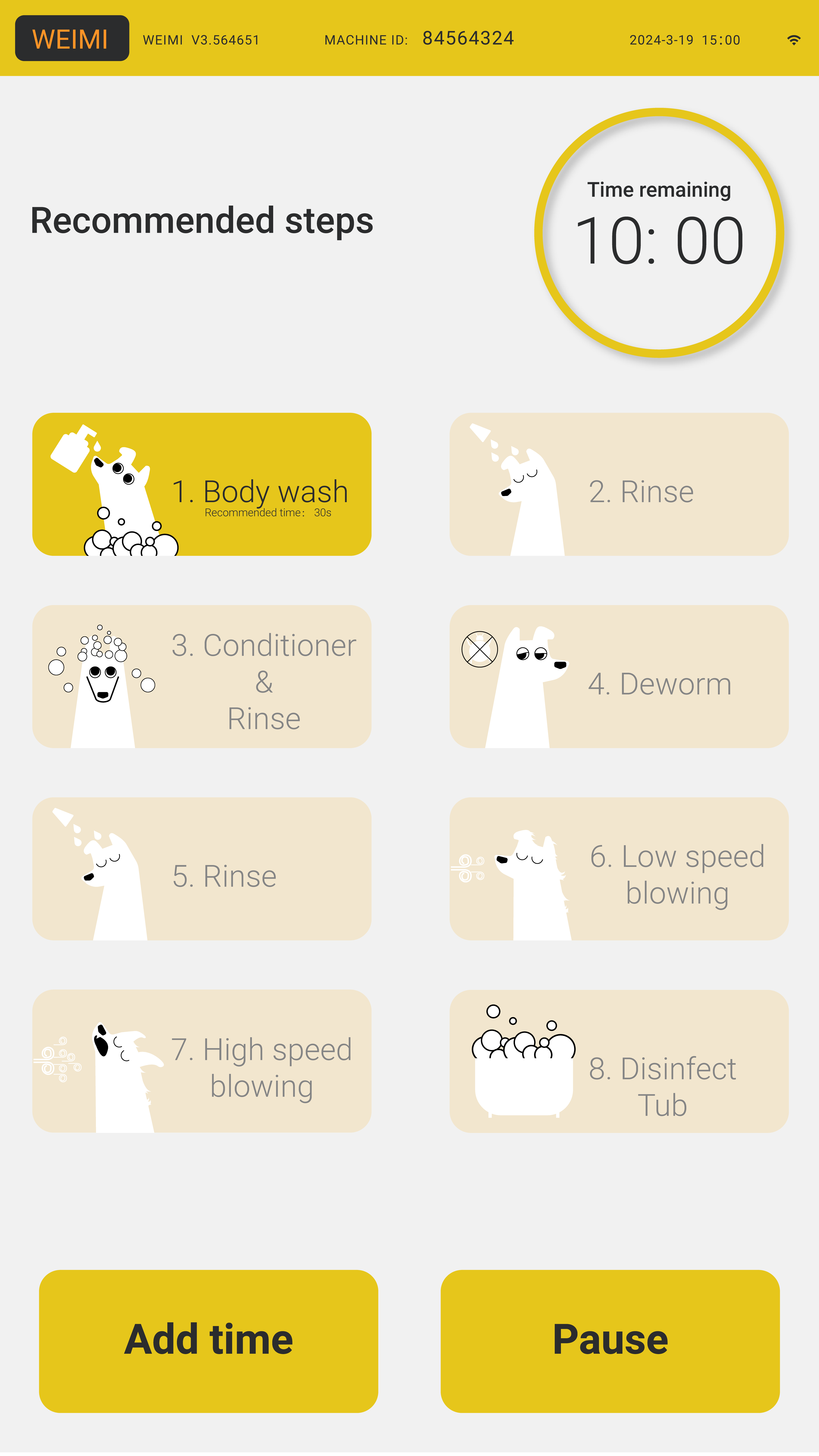 self service dog washing machine One Interface Guides the Customer from Pre-Wash Cleaning to Drying
