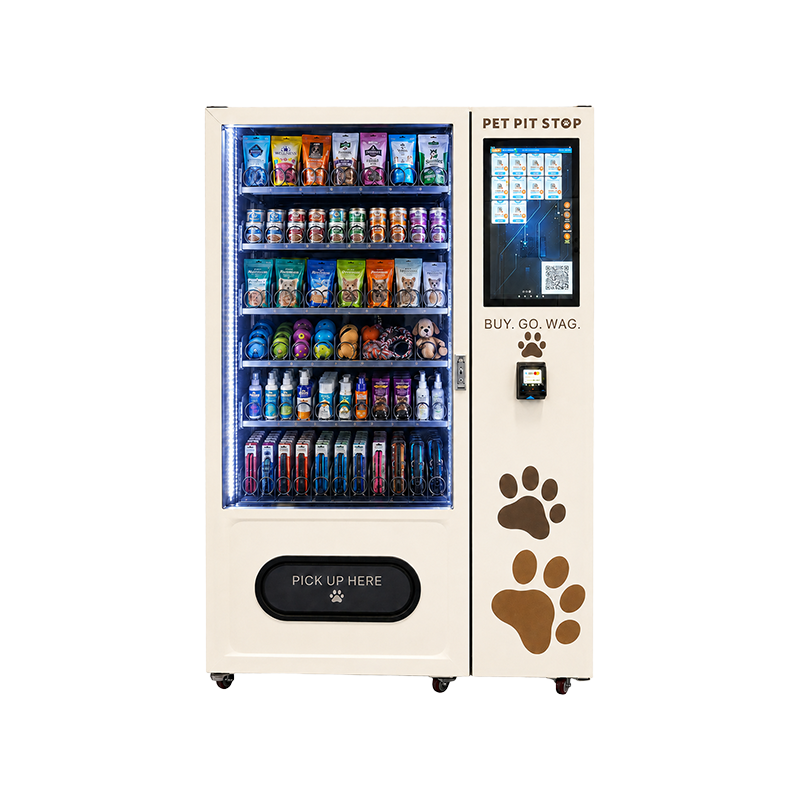 Pet supplies vending machine with ten large-item side compartments
