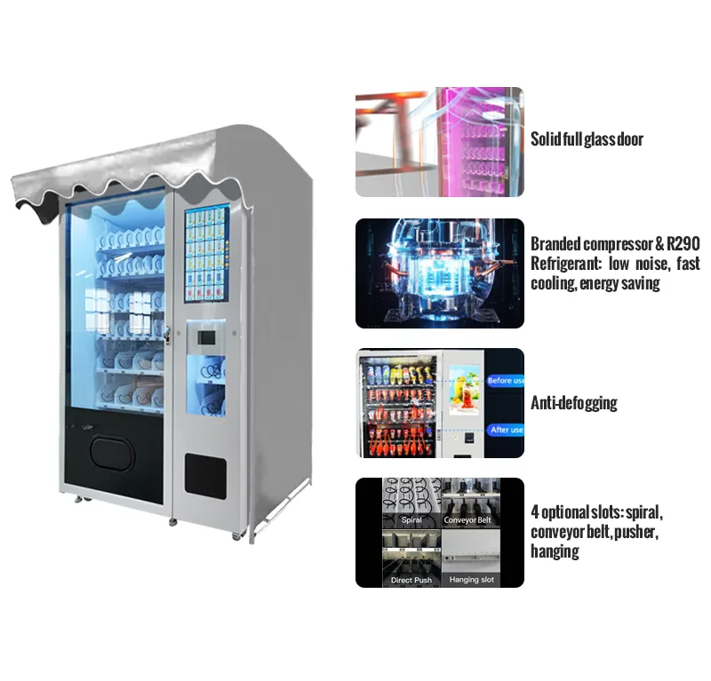 high quality hardware for Outdoor Snacks Drinks Vending Machine with Shelter