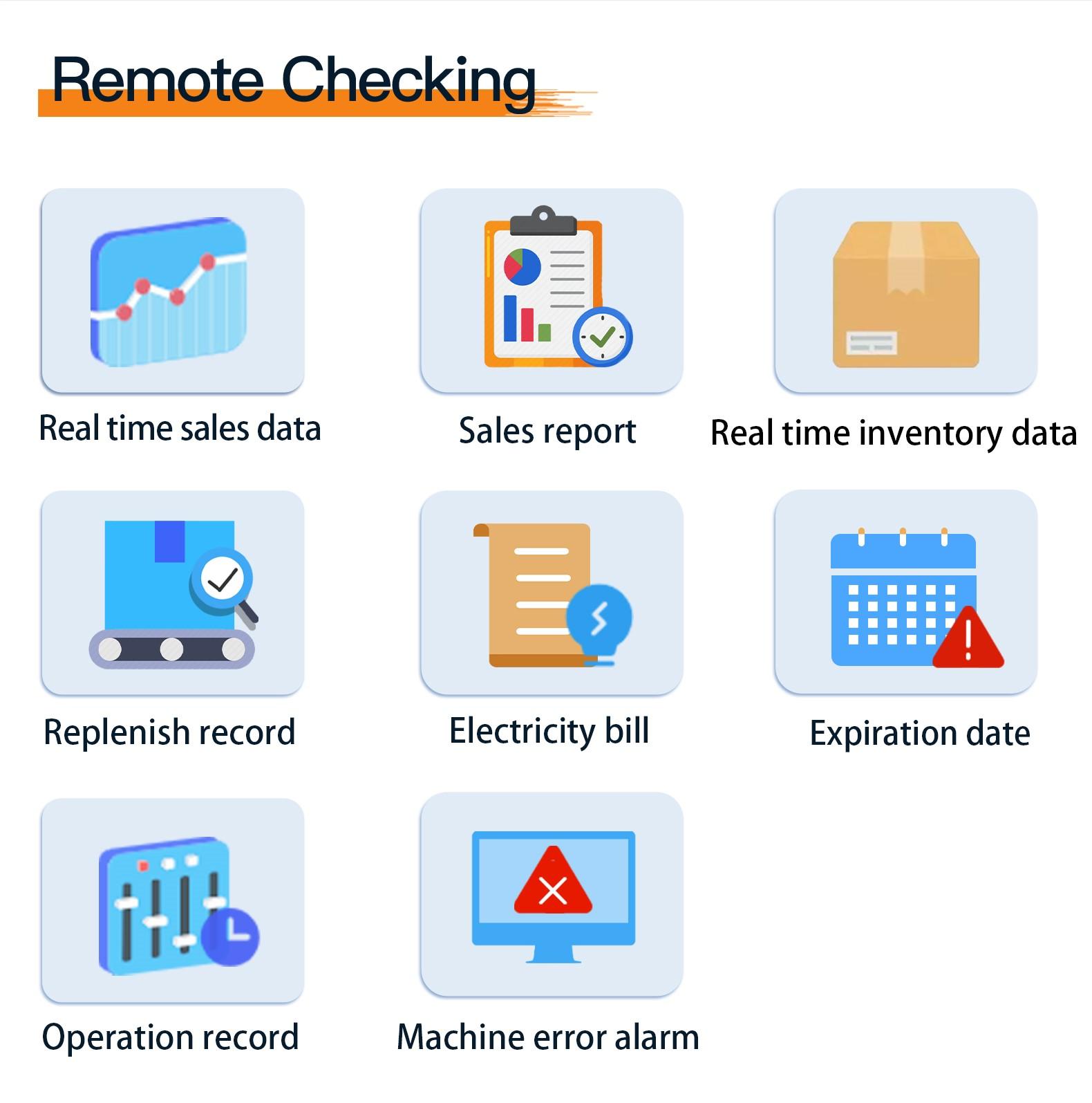 remote checking sales data of Smart Fridge Vending Machines