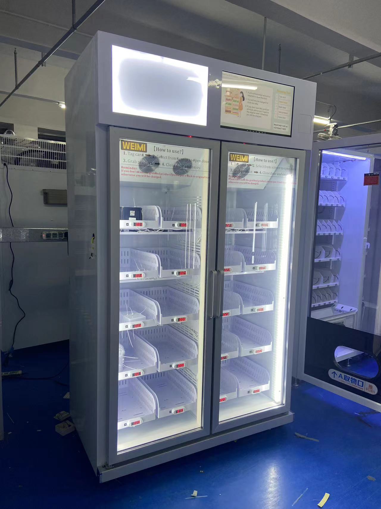 WEIMI Smart Freezer Vending Machine for selling frozen meat, ice cream and seafood is going to be shipped to Estonia.