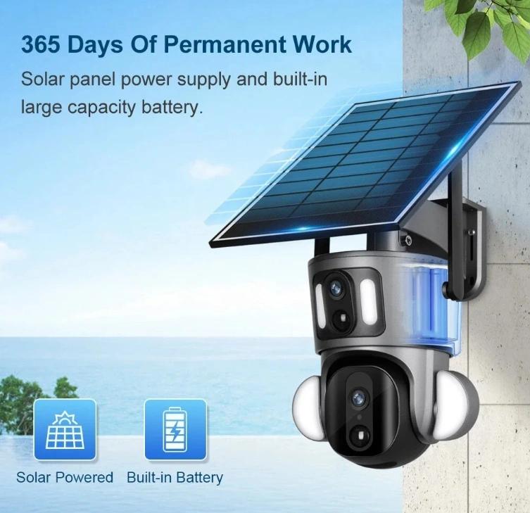 Dual Lens ubox 4g solar camera