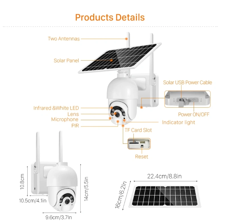 UBOX 3MP WIFI PTZ Solar Battery Camera