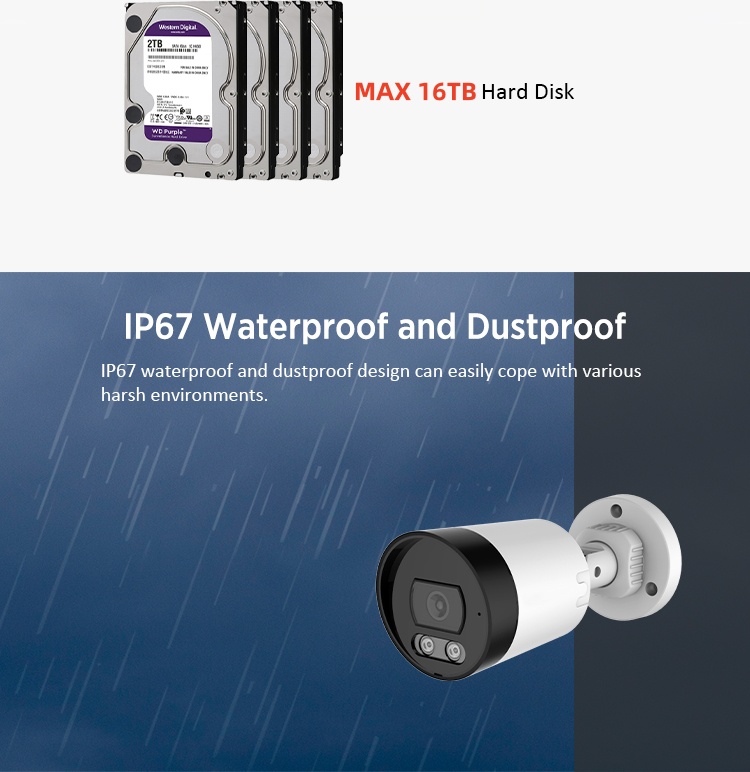 8MP Cheap 8 Channel Bullet Camera Indoor Outdoor Cctv System