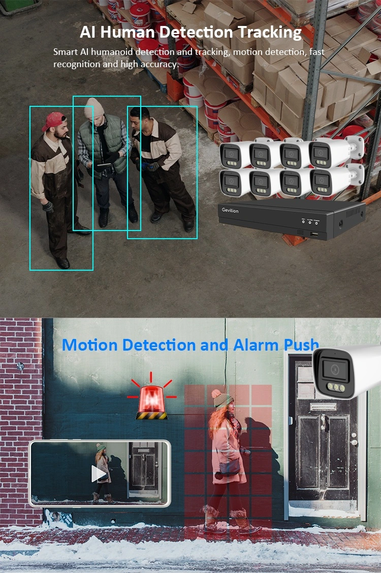 8 Channel Surveillance Cameras System