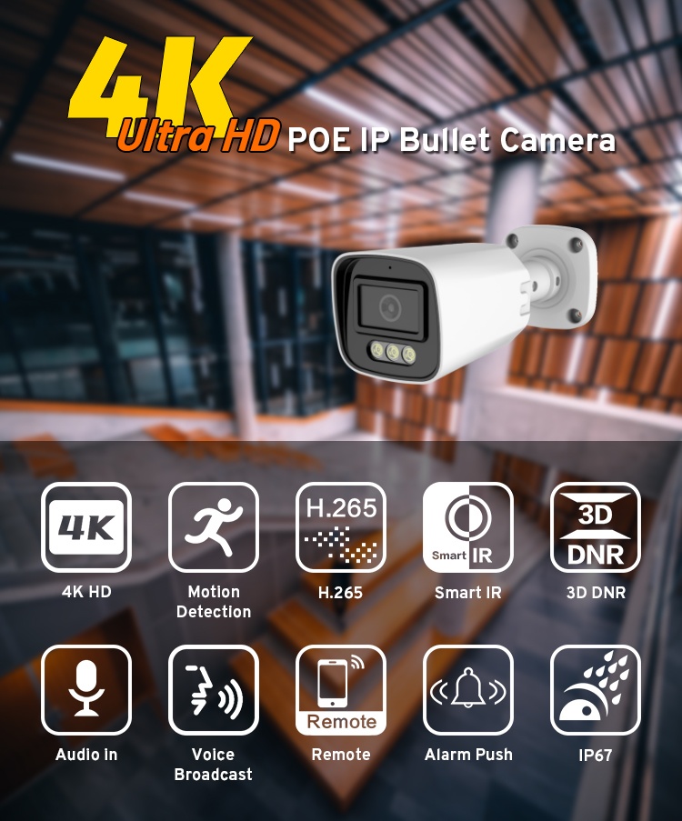 POE WDR Metal Network Camera With Voice Broadcast