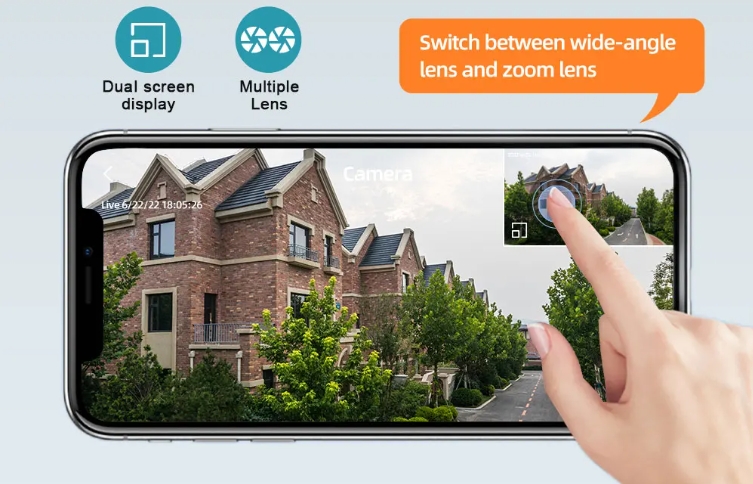 4G Dual Lens PTZ Camera V380