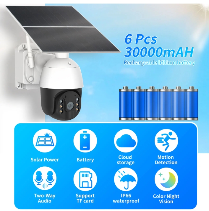 UBOX 3MP PTZ Outdoor Solar Wifi Camera