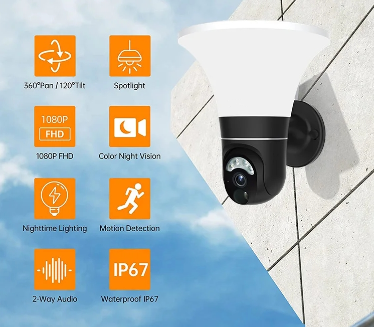 security camera with solar panel