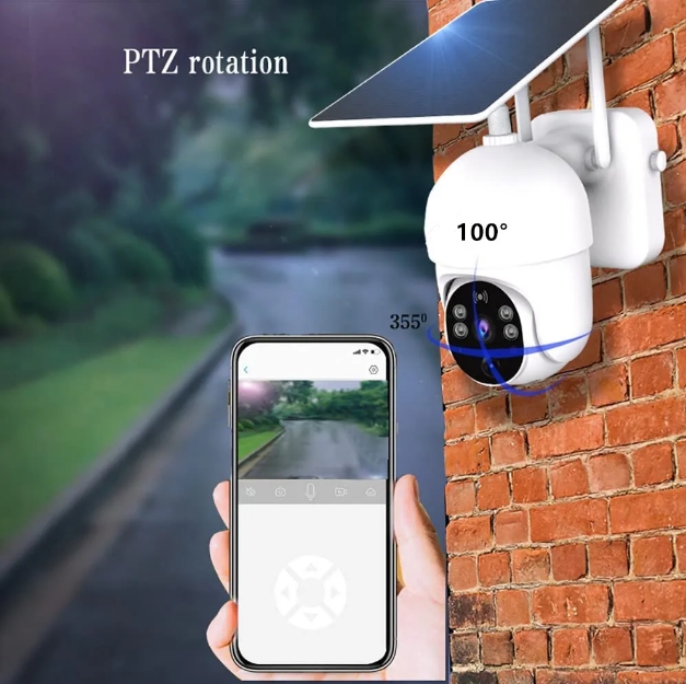 Solar Power Surveillance PTZ Camera