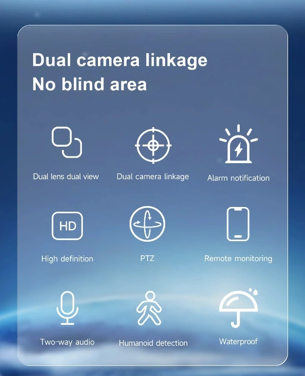Dual Lens 4g sim card cctv camera