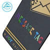 Personal fast and high quality custom Luxury recyclable hangtag embossed UV tags black paper hangtag swing label for clothing