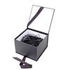 2021 Hot Fancy Magnet Box Carton Black Rigid Flat Luxury Magnetic Folding Storage Paper Gift Box With Ribbon