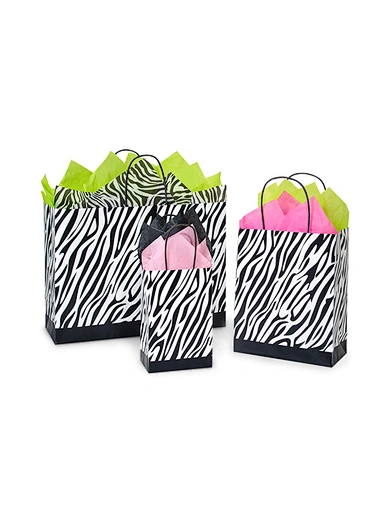 zebra printed paper bags