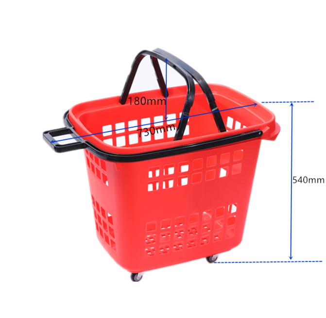 Plastic shopping trolley basket