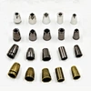 Garment alloy cord end electroplated gun colour hoodie conical metal stopper