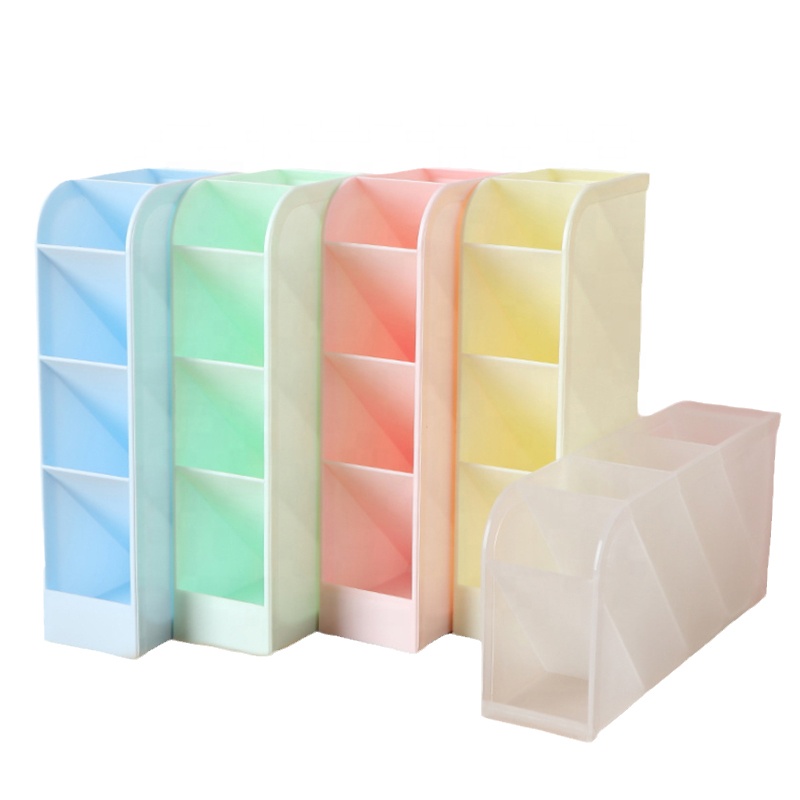 Factory Hot Selling Adjustable Plastic Office Pen Holder, Plastic Oblique Pencil Pen Storage Holder, Office Organizer