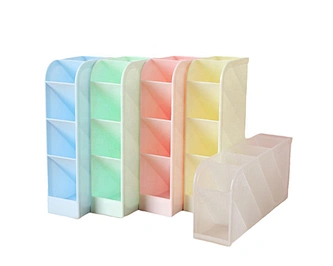 Factory Hot Selling Adjustable Plastic Office Pen Holder, Plastic Oblique Pencil Pen Storage Holder, Office Organizer