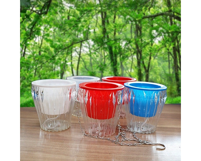 colorful plastic flower pots