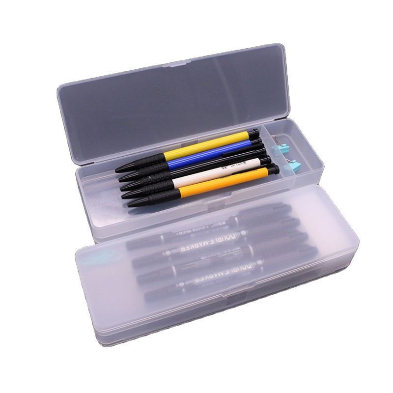 Factory direct sale double-open design pencil cases new plastic pencil case kids pencil case custom