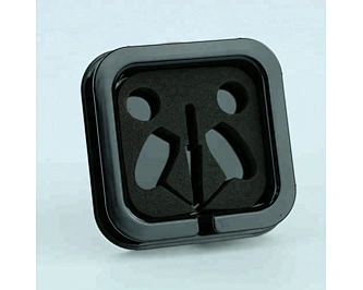 Square recycled high quality cute white/pink plastic transparent small headphone packaging box
