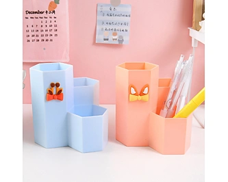 Wholesale creative Plastic Office Pen Holder Storage Desk PP Pen Holder Office Organizer Office pencil boxes